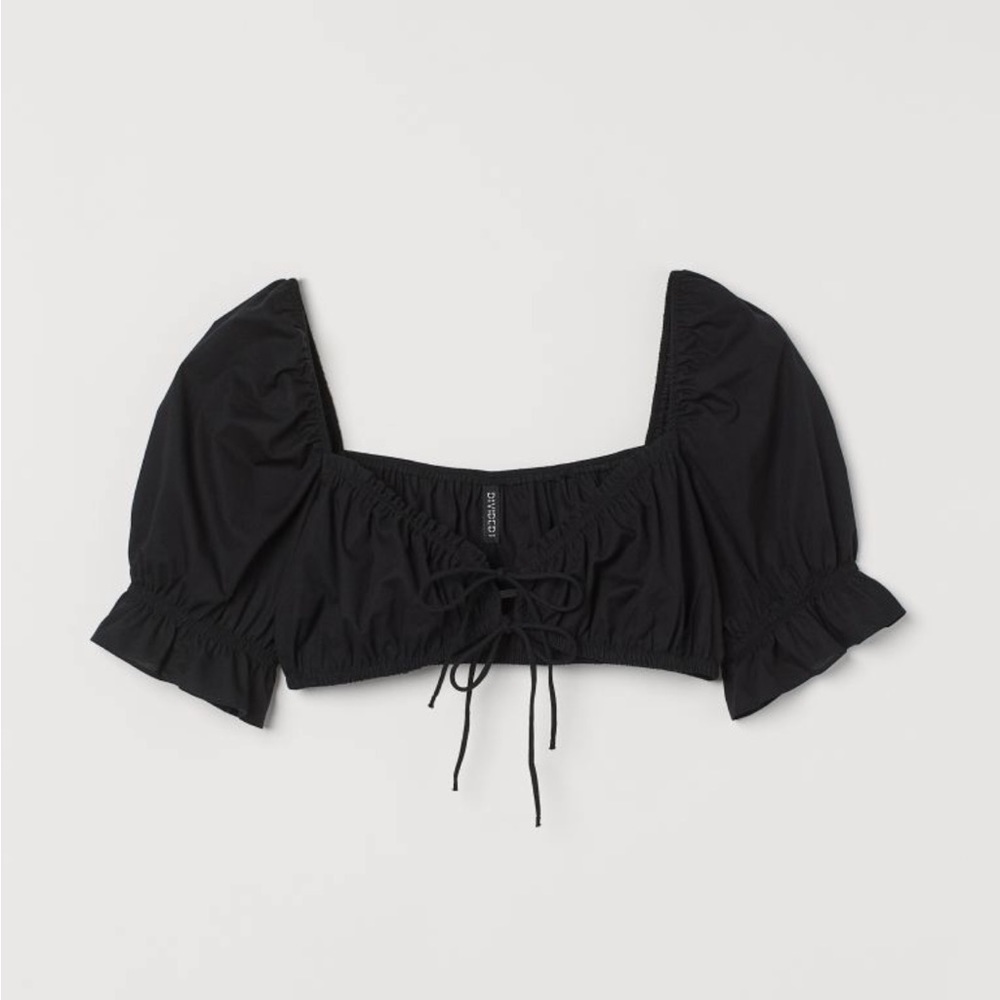 NWT H&M Puff-Sleeved Crop Top